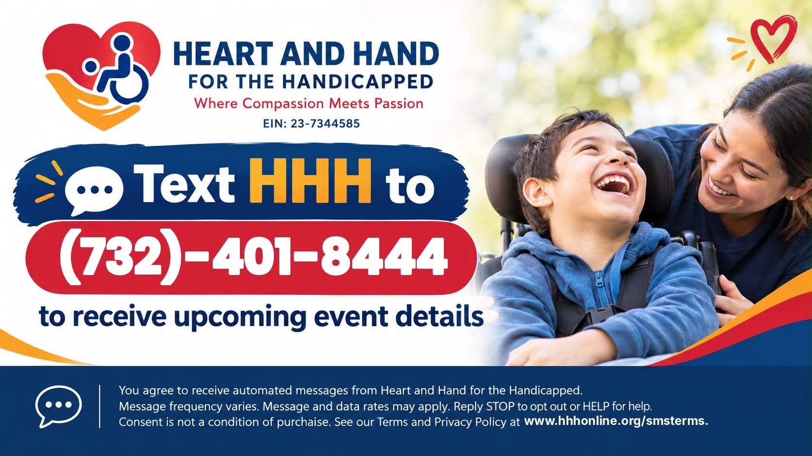 Text HHH to (732)-401-8444 to receive upcoming event details